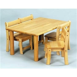 ブロック社／角テーブル90と幼児椅子29の4脚セット（組立式・メーカー直送）