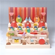 つぼみびな五段飾り（普通垂幕：赤／黄／緑）