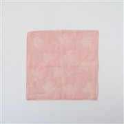 メイド・イン・アース 和綿ダブルガーゼハンカチーフ　【鷺草柄】【ピンク/茜染】