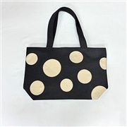 革の水玉トートバッグ大ブラック