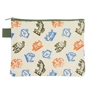 ティラノサウルス おまえうまそうだな　フラットポーチ　総柄