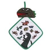 ティラノサウルス おまえうまそうだな　ループタオル（顔付）　みどり