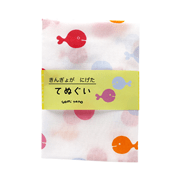 五味太郎 きんぎょがにげた てぬぐい（しろ）