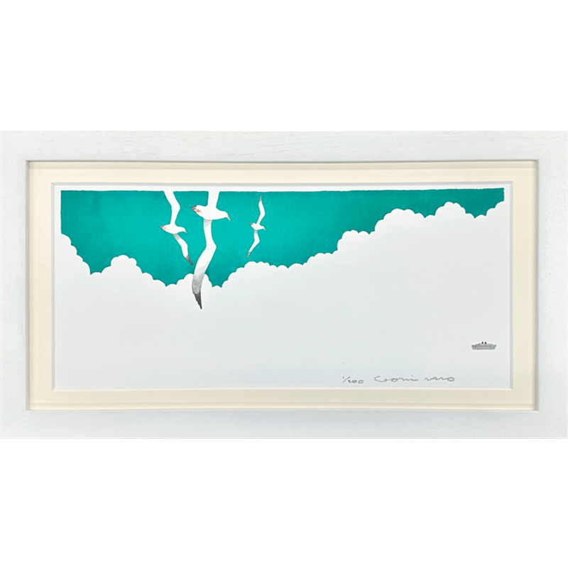 『うみのむこうは』うみのむこうへ【五味太郎プリマグラフィ版画】