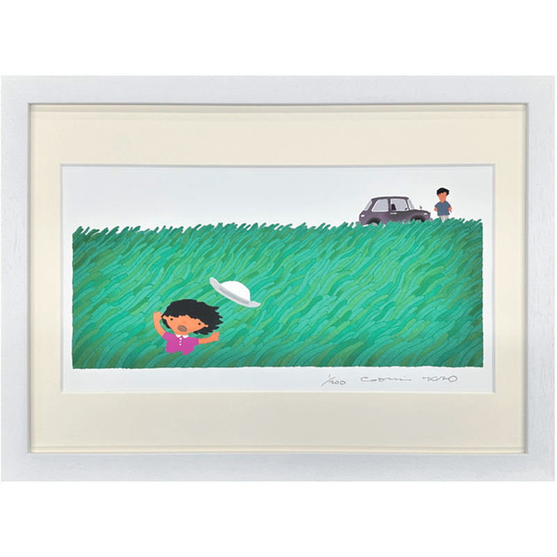 『仔牛の春』かぜがふきます【五味太郎プリマグラフィ版画】