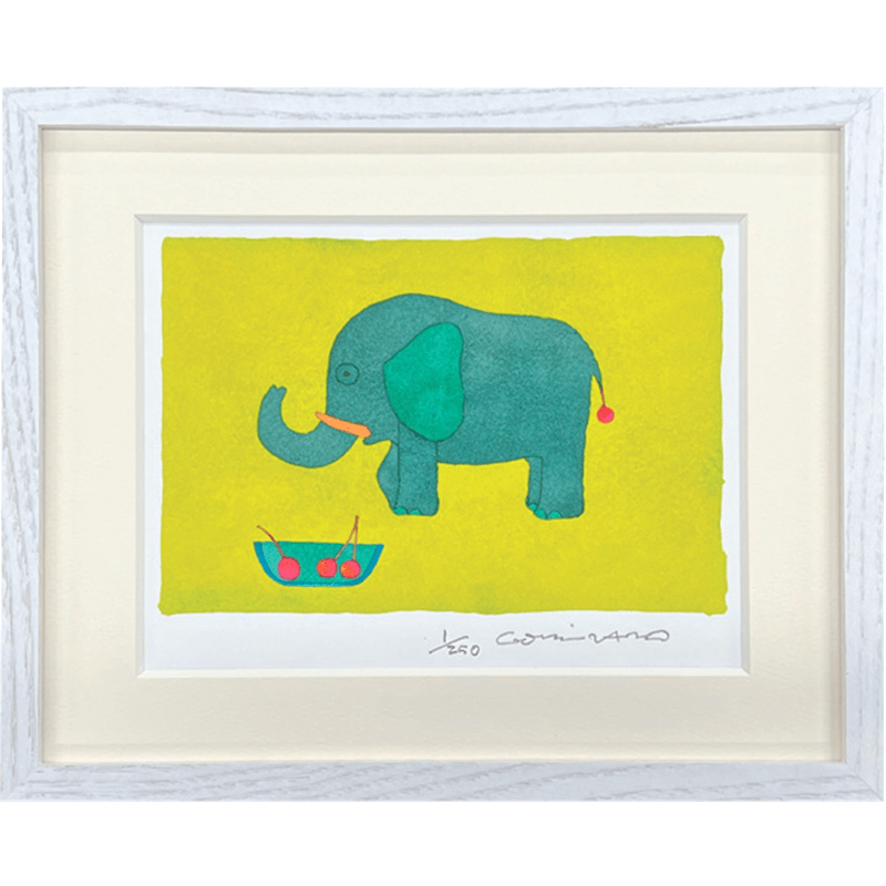 『たべたの　だあれ』より【五味太郎プリマグラフィ版画】