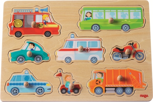 ノブ付きパズル・みんなのくるま