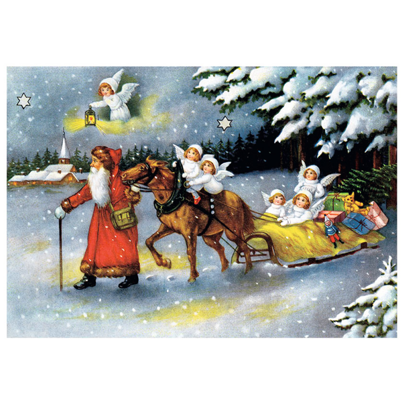 サンタと天使のそり【アドベントカレンダー】