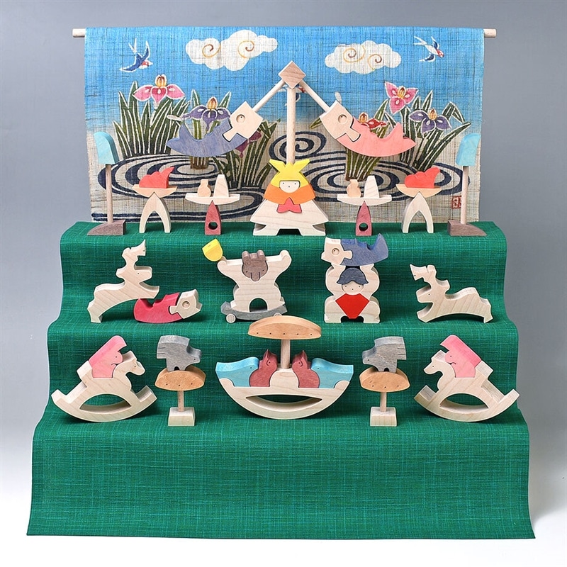 小黒三郎の五月人形段飾り(組み木)《予約受付中》｜木のおもちゃの通販 