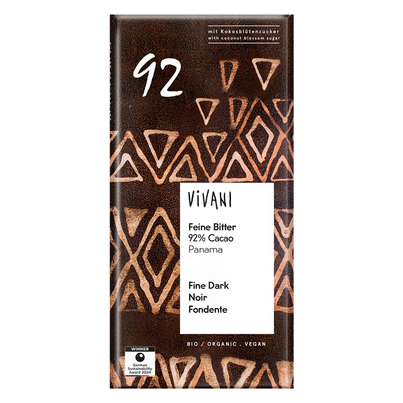 【秋冬限定】ViVANI オーガニックファインダークチョコレート 92% 80g