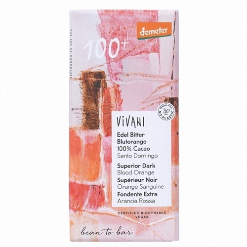 【秋冬限定】ViVANI オーガニックダークチョコレート デメター 100%カカオ withブラッドオレンジ 90g