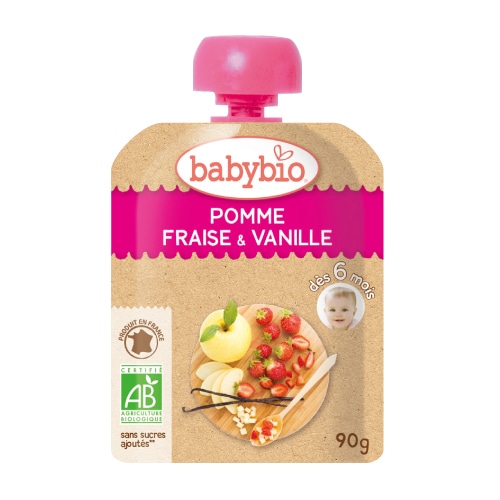 babybio 有機アップル・ストロベリー・バニラ 90g