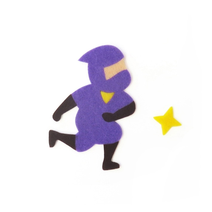 フェルトアップリケ 忍者