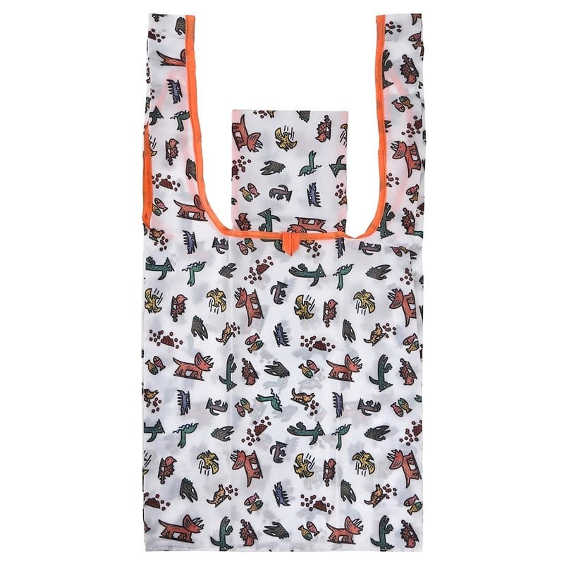 ティラノサウルス  おまえうまそうだな　エコバッグ　しろ・大