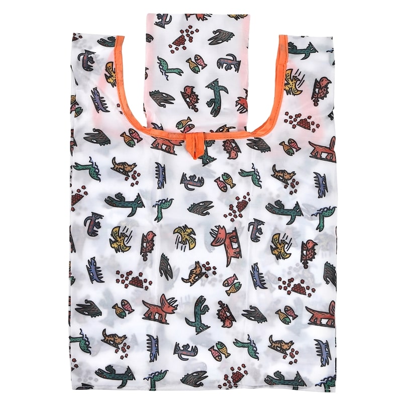 ティラノサウルス  おまえうまそうだな　エコバッグ　しろ・小