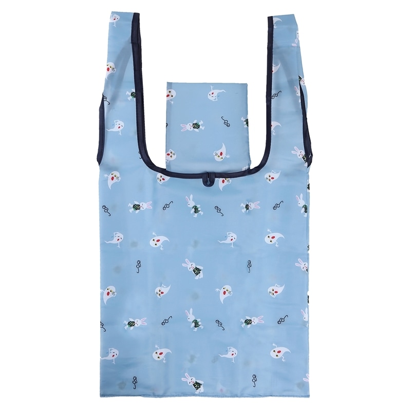 めがねうさぎ　エコバッグ　あお・大