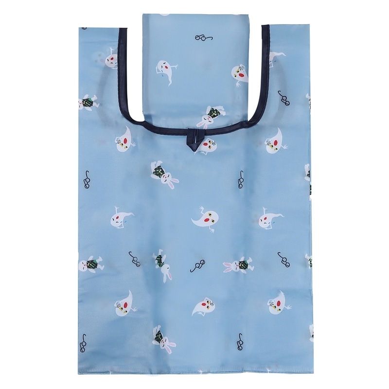 めがねうさぎ　エコバッグ　あお・小