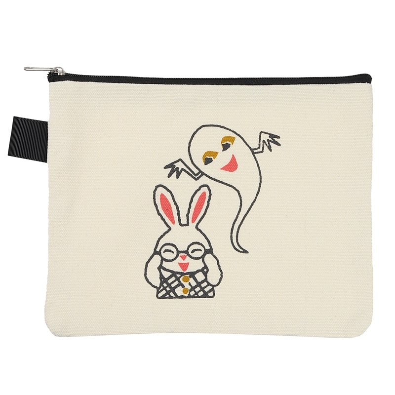 めがねうさぎ　フラットポーチ　めがねうさぎ