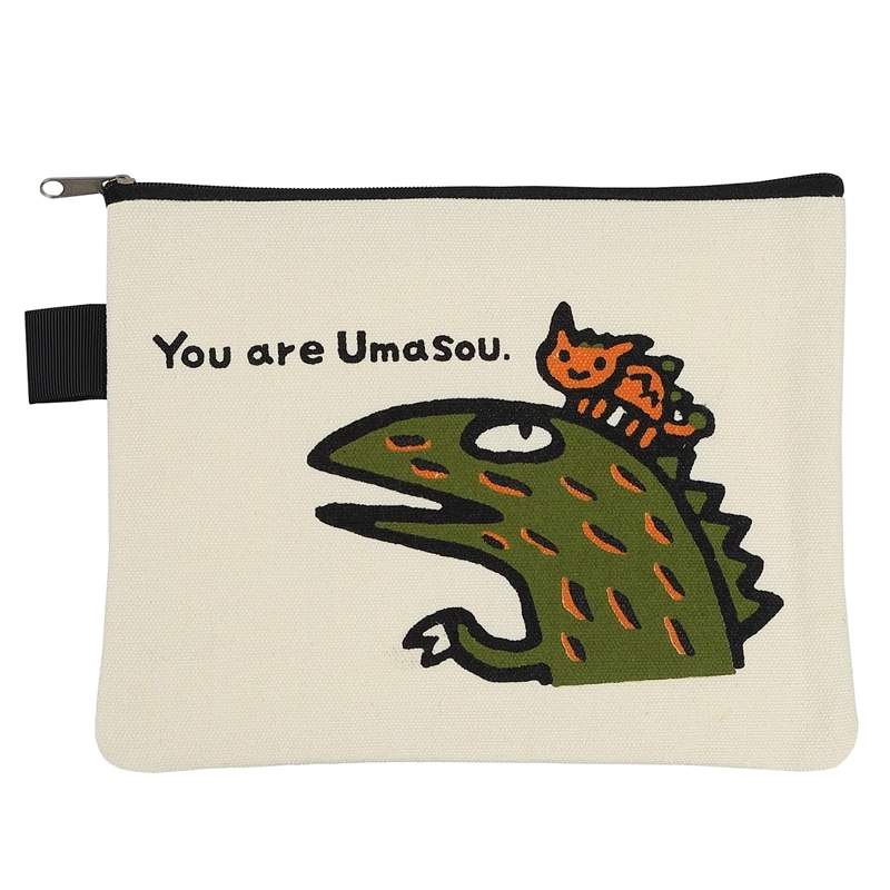 ティラノサウルス おまえうまそうだな　フラットポーチ　You are UmaSoU.