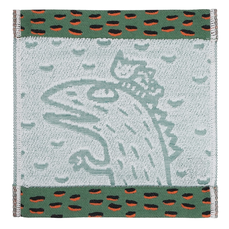 ティラノサウルス  おまえうまそうだな　ハンドタオル　みどり