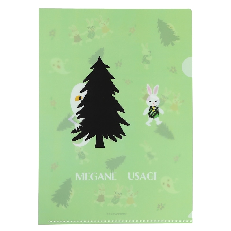 めがねうさぎ　クリアファイル・ミント