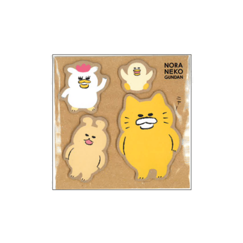 ノラネコぐんだん　ダイカット付箋　しゅうごう