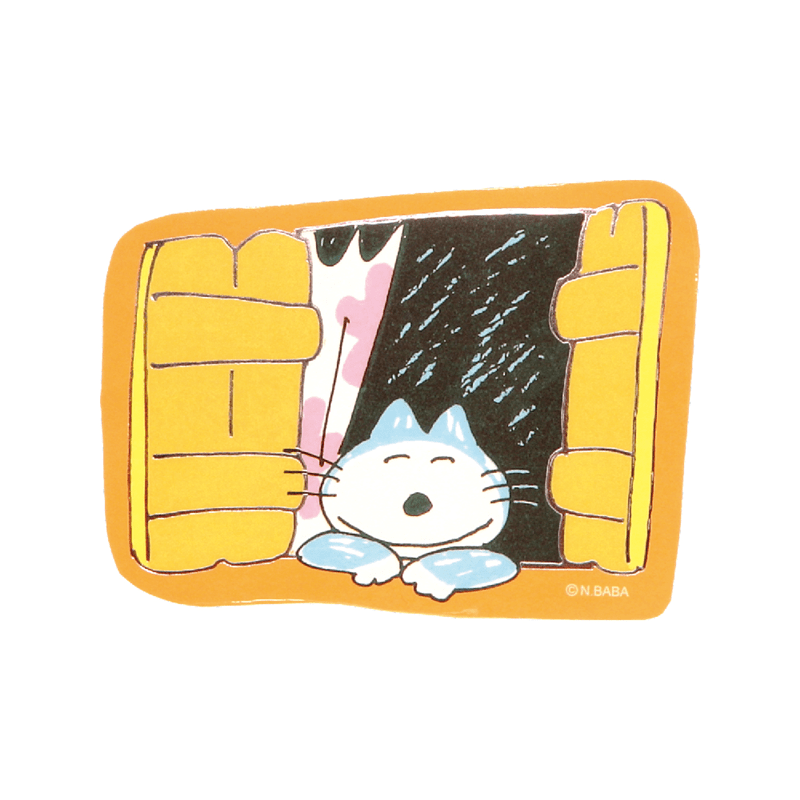 １１ぴきのねこ　箔押しステッカー（窓）