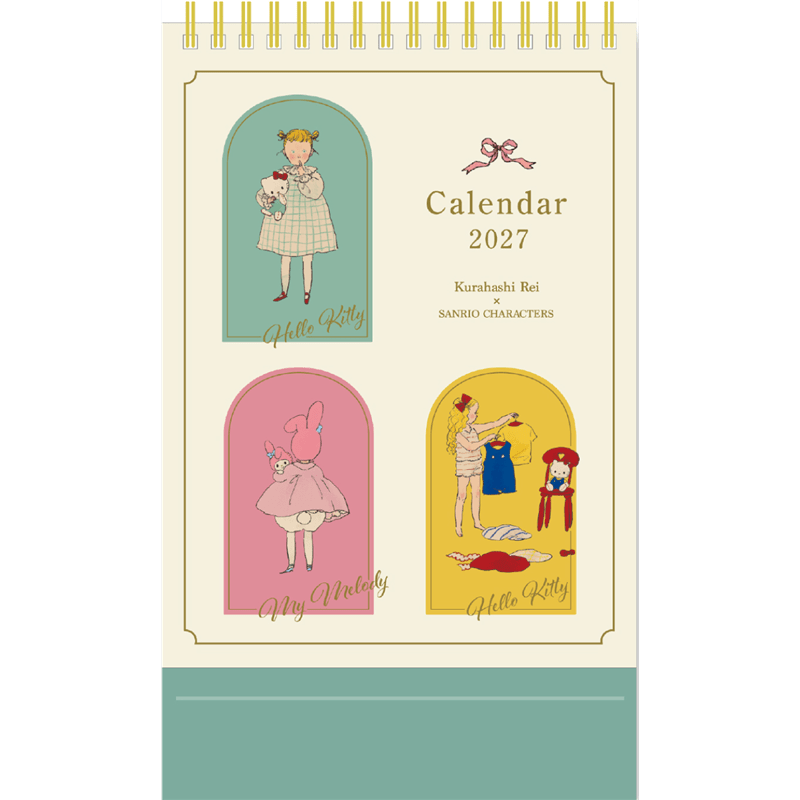 2027 サンリオキャラクターズ×くらはしれい 卓上カレンダー（月曜始まり）