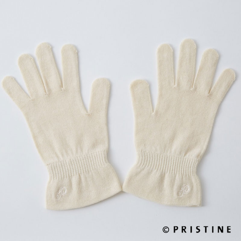 プリスティン 刺繍付き保湿手袋