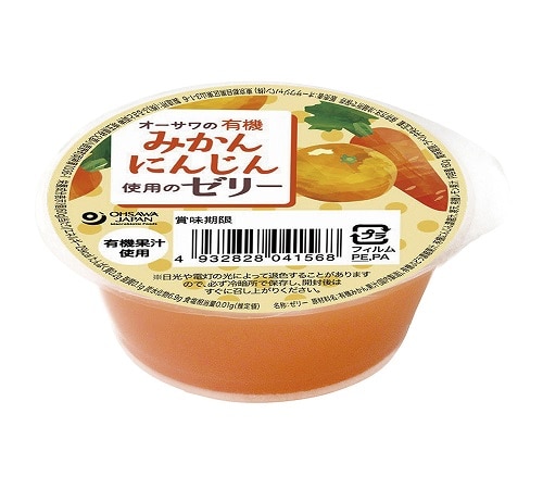 オーサワの有機みかん・にんじん使用のゼリー 60g