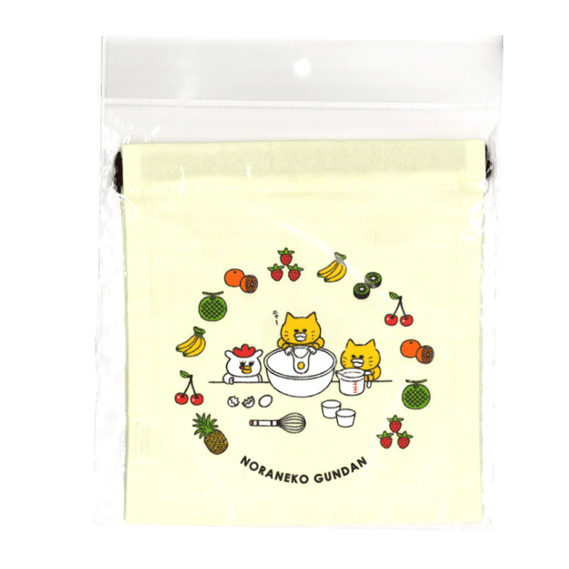 ノラネコぐんだん　巾着（プリンアラモード）