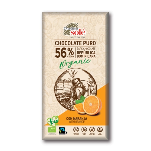 【秋冬限定】Chocolate Sole 有機ダーク56%　オレンジ 100g