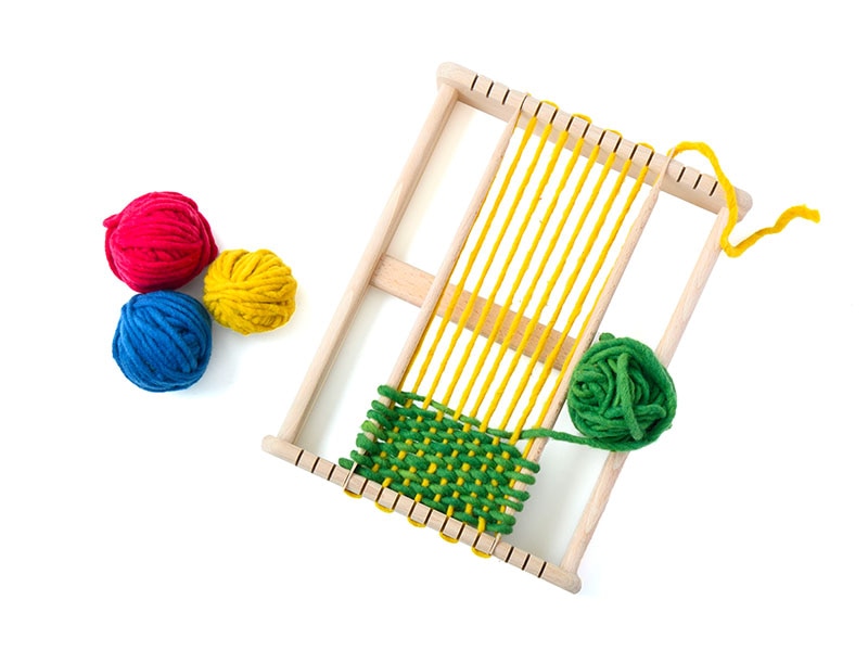 織り機／草木染め毛糸